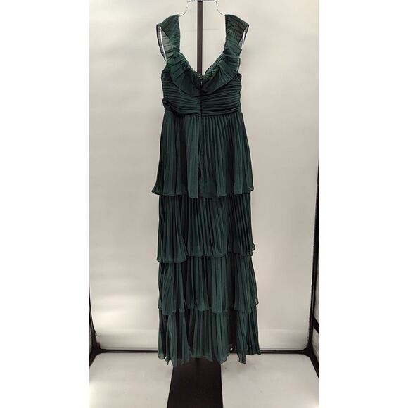 Lulus Always Remarkable Pleated Off-The-Shoulder Maxi Dress Green XL - Picture 3 of 3